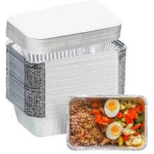 20/50 hộp đựng thực phẩm bằng nhôm loại 6A có nắp đậy - Khay đựng thức ăn mang đi dùng một lần 600ml - Dùng được trong lò vi sóng và tủ đông, hộp đựng thức ăn dã ngoại ngoài trời. - Nhiều màu - Xem 5