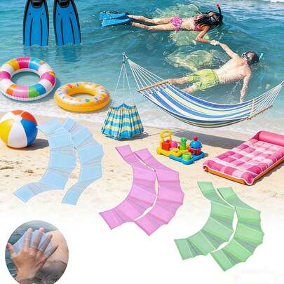 1pc Adult Outdoor Swimming Pool Party Training Silicone Swim Fins, Teenager Swimming Beach Essential Free Swimming Training Board