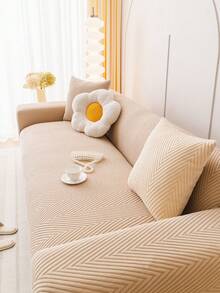 1pc All-Season Stretch One-Piece Sofa Cover, Fabric Anti-Slip Full Wrap Sofa Seat Cushion Cover With Anti-Slip Foam Bars, Washable, Dust-Proof, Fade-Resistant, Pet-Friendly Protective Cover For Bedroom, Office, Living Room - Khaki - View 5