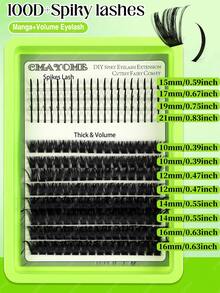 208pcs Self-Made Spiky False Eyelashes, Spiky Eyelashes And Thick Curly False Eyelashes, Cute Fairy Comfortable Lightweight Cartoon Style False Eyelashes, Reusable Individual Cluster False Eyelashes, Suitable For Y2K Butterfly Makeup - C/D MIX - View 3