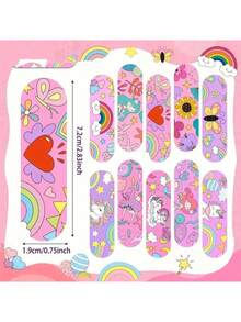 10/20/50 miếng băng gạc họa tiết kỳ lân cầu vồng, thoáng khí, chống thấm nước, 10 mẫu thiết kế khác nhau được gửi ngẫu nhiên cho túi đựng dụng cụ khẩn cấp - Nhiều màu - Xem 10