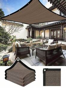 High-Density Shade Net, Rust-Proof Eyelet Privacy Fence Screen, Breathable Sun Protection, Aesthetic Garden Decor, Suitable For Patio, Gazebo, Porch, Deck, Backyard, Balcony, UV-Resistant Shade Mesh Fabric Fence Cover - Multicolor - View 9