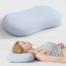 1pc Memory Foam Cervical Pillow - Neck Support - Ergonomic Contour For Side, Back, Stomach Sleepers - Slow-Rebound Technology - Removable Zipper Cover - Office, Bed, Chair & Travel Use - Compact & Portable Design - Easy-Clean Fabric - A - View 8