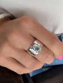 1 PC Vintage Rings Women's Rings Fashion Boho Style Shiny Gorgeous Rings For Women Suitable For Daily Wear Party Wear Merry Christmas Birthday New Year Valentine's Day Anniversary Gift For Her Jewelry Ring - Baby Blue - View 3