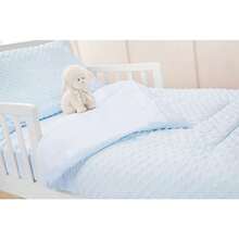 American Baby Company Heavenly Soft Minky Dot Juego de ropa de cama para niños pequeños azul 4 piezas para niños y niñas - Azul - Ver 3