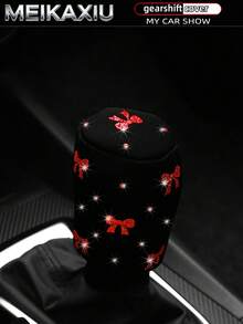 MEIKAXIU 1 pieza Cubierta de volante redonda cómoda con lazo brillante dorado, accesorios de decoración para automóvil para mujeres - Cubierta de entrepierna con lazo estampado en oro - Ver 11