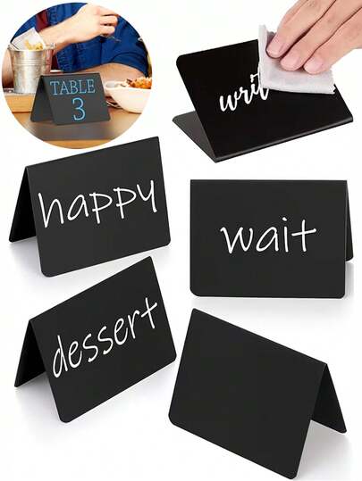 20个/10个/5个装可重复使用可擦写迷你黑板标牌，适用于婚礼、开幕式、零售展示、自助餐标签、席位卡装饰、超市展示信息板、迷你黑板标牌、黑板、自助餐食品标签、派对食品标签