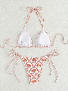 New Women's Fashion Three-Point Bikini Swimsuit Is Suitable Swimming Pools, Beaches, Vacations, Spring And Summer, Valentine's Day, And Parties - Nâu hồng - Xem 3