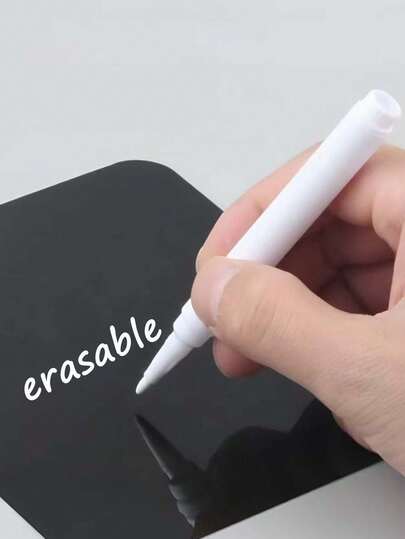 50 unidades de marcadores de tiza líquida blanca - sin polvo, borrables, punta mediana, adecuados para aulas, profesores, pizarras blancas - marcadores de pizarra, útiles escolares, punta de bolígrafo, aspecto elegante, útiles escolares, vuelta al cole