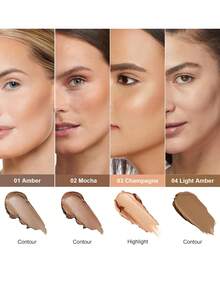 FV Sculpt Contour - 琥珀色長效高顯色遮瑕膏 防汗輕盈平滑不油膩 品牌彩妝臉部化妝品 適合Y2K時尚派對 生日 情人節禮物 狂歡派對 最佳色號 - 03 香檳 - 查看 9