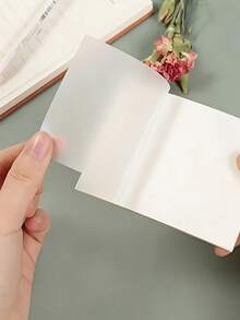 2pcs/100pcs Transparent Waterproof Sticky Notes, 2.99x2.99 Inch Square Self-Adhesive Memo Pad, Suitable For Diary And Book Annotation, Great For School And Office Organization - Multicolor - View 5