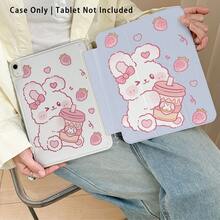 Cute Rabbit, Strawberry, Heart Shaped Acrylic Crystal Tablet Protective Case With Stand, Compatible With Samsung A9/A9+/S9/S9FE/A11/A11+/S11/S10 FE/S10 FE+/S10 Lite, Apple A16 2025, Air 11/13, M3 2025, Mini 7 A17, Pro 2024, Air 11/13, M2 2024, Pro 11/13, , , Honor, Matepad Se 11, , , Foldable And Shockproof - Multicolor - View 5