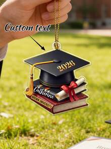 1 buah Ornamen Akrilik Topi Wisuda dengan Teks Kustom, Ornamen Akrilik Topi Wisuda & Tumpukan Buku yang Dipersonalisasi, Dekorasi Wisuda dengan Nama & Tahun Universitas Kustom, Suvenir Musim Wisuda, Hadiah Wisuda Ideal untuk Lulusan 2026, Teman Wisuda, dan Keluarga, Perlengkapan Pesta Wisuda 2026, Gantungan Tas - MultiWarna - View 3