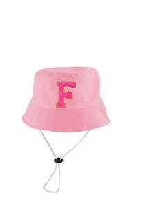 1pc Adjustable Kids Pink Sun Hat, Cute Letter Felt Patch, Breathable Bucket Hat For Outdoor Play, Beach, Travel, Daily Wear, Suitable For 0-4 Years Old - Pink - View 7