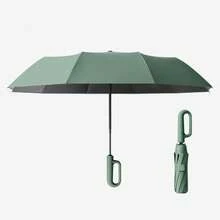 Compact Small MINI Travel Umbrella,Automatic Folding Umbrella Travel Umbrellas For Rain Windproof Compact Portable Umbrella For Men And Women - Light Green - View 3