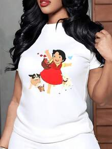 Símbolo metálico de corazón atravesado que representa la fuerza interior y la decisión de proteger los sentimientos frente al amor pasajero camiseta de mujer 220g moderna y cómoda para uso casual - Blanco - Ver 1