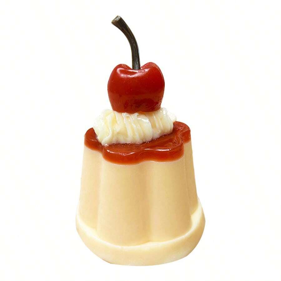 2026 New Arrival 1pc Soft & Cute Cream Cherry Pudding Squishy, Suitable For Parties, Birthdays, Summer Gifts, Graduation Gifts