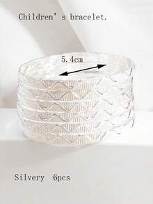 6件套精美独特雕花图案多层手镯，高端个性化设计 - 彩色 - 查看 22