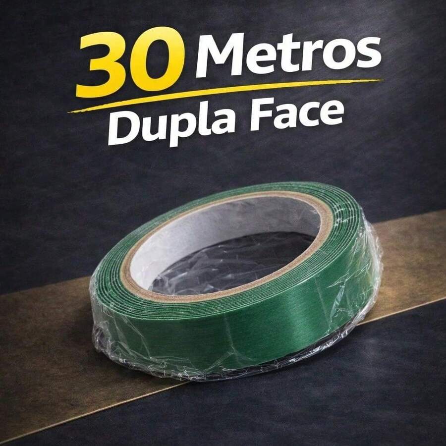 Kit Até 50 Metros em Rolos de Fita Dupla Face - Dupla Face Para Parede - Fita Adesiva Fixa Extra Forte Transparente - 30 METROS - Visão 1