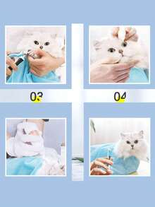 1 túi tắm cho mèo, dụng cụ cắt móng cho thú cưng, đồ dùng vệ sinh cho thú cưng, túi tắm chống cào, chống cắn cho mèo. - Nhiều màu - Xem 9