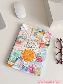 Summer Beach Vacation Pattern Tablet Case Compatible With IPad Air 11-Inch M3 2025 / M2 2024, Air 5th Generation 2022 , (A16) 11 Inch 11th Generation 2025,Compatible With Samsung Galaxy Tab,Kindle Paperwhite 12th Gen 2024, Clear Back ,Fashion Pattern Protective Case,Autlueomatic Sleep And Wake-Up Function, Airbag Protection, Suitable For Gifts And Office Use - Multicolor - View 4