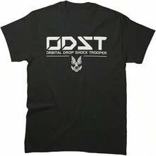 Camiseta unisex ODST de manga blanca con gráfico, camiseta de algodón para cumpleaños de amigo, para papá, mamá, día del padre - Negro - Ver 1