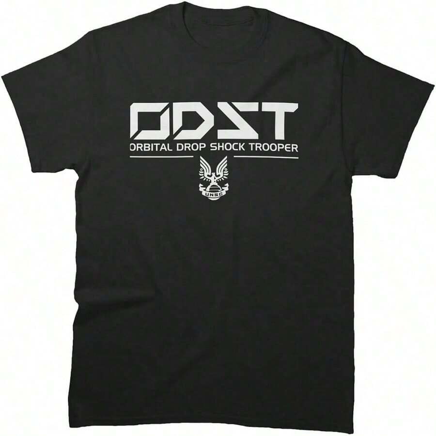 Camiseta unisex ODST de manga blanca con gráfico, camiseta de algodón para cumpleaños de amigo, para papá, mamá, día del padre - Negro - Ver 1