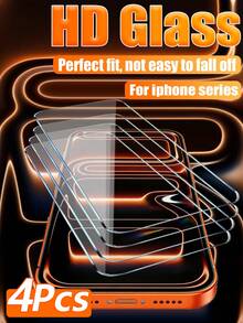 Bộ 4 miếng dán màn hình cường lực chống sốc cho iPhone 17 Pro Max, độ cứng 9H, dễ dàng lắp đặt, bảo vệ chống rơi vỡ chuẩn quân sự, tương thích với iPhone 17Pro/17Air/17/16Promax/16Pro/16plus/16/15Promax/15Pro/15plus/15/14/13/12/11, độ phân giải cao, trong suốt, chống trầy xước, không bọt khí, phù hợp cho sử dụng hàng ngày và văn phòng, phụ kiện điện thoại, tương thích với ốp lưng, quà tặng mùa xuân. - Trong sáng - Xem 37