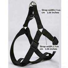 1pc Adjustable Nylon Pet Harness Suitable For Indoor Or Outdoor Use, Dog Chest Strap Leash For Walking, Anti-Choke Anti-Escape Thick Pet Chest Strap, Pet Supplies For Small/Medium/Large Dogs - Black - View 11