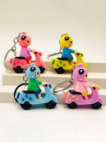 1pc/3pcs Motorcycle Keychain, Cartoon Bike Keyring, Bag Pendant, Rider Keychain, Cute Small Gift - Multicolor - View 2