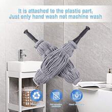 Eyliden Mop With 2 Reusable Microfiber Heads, Easy Wringing Twist Mop, 57.5 Inch Long Handle, Wet Mops For Floor Cleaning, Commercial Household Clean Hardwood, Vinyl, Tile And More (Grey) - Gray - 查看 5