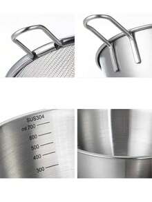 Stainless Steel Colander Set With Measuring Bowl, Mixing Bowl With Handle, Rice Washing Strainer - View 6