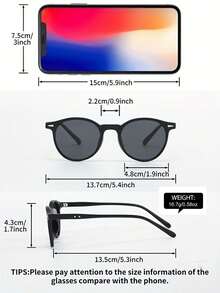 一副女士细框圆形太阳镜，UV400 防紫外线，经典波西米亚风格，玳瑁色镜腿，街头风拍照设计 - 彩色 - 查看 11