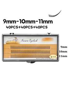 120 piezas de pestañas postizas en forma de A, pestañas postizas DIY Highroll, selección de longitud: 8mm/9mm/10mm/11mm/12mm/13mm/14mm/9~11mm/10~12mm, naturales y suaves, adecuadas para uso diario, pestañas postizas segmentadas con estilo de dibujos animados, pestañas postizas - Ver 8