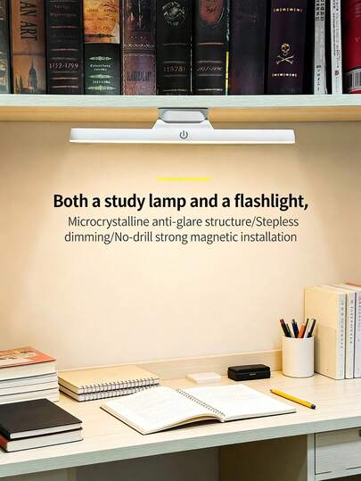 1 pieza Luz lineal de tocador ajustable de color, Luz de tocador LED, 3 modos de luz, recargable por USB tipo C de 5V, regulable, luz LED inalámbrica, adecuada para espejo de baño, gabinete, pared, fotografía, iluminación de estudio, espejo de maquillaje, lámpara de pared, baño, lámpara de lectura de escritorio multifuncional, dormitorio, protección ocular