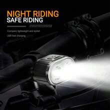 1个可充电自行车灯前后灯自行车灯LED骑行灯自行车手电筒适用于自行车前尾灯灯笼 - 自行車燈 - 查看 8