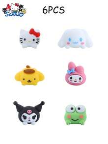 Bộ 2/3/6 hạt silicon Hello Kitty của Sanrio, hạt charm dễ thương để làm trang sức, móc khóa nơ đỏ, phụ kiện vòng tay, vòng cổ, bộ dụng cụ làm trang sức. - hạt silicon - Xem 12