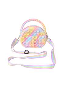 儿童硅胶手提包，可爱公主时尚钱包，可调节肩带，旅行斜挎包 - 彩色 - 查看 12