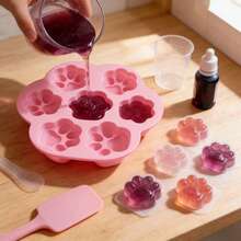 1个猫爪硅胶模具，蛋糕模具，狗爪模具，树脂模具，果冻模具，布丁模具 - 彩色 - 查看 5