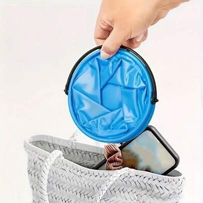 1pc Random Color Multifunctional Foldable Bucket - Durable And Easy To Carry, Suitable For Beach, Travel, And Outdoor Activities - Great For Garden Parties, Camping, Picnics, Fishing, And Hiking