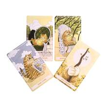 English Sunny Cat Tarot Cards Game, Casual Gathering, Holiday Cards, Party Game Activities - Red - View 5