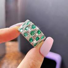 1pc Women's Fashion Luxury Vintage Hollow Design Wide Ring Inlaid With Sparkling Zirconia, Versatile Jewelry For Party, Banquet, And Daily Commute - Wide Ring - View 9