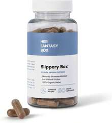 Her Fantasy Products Slippery Box Slippery Elm Capsules Dietary Supplement | Fast-Acting Feminine Wellness & Intimate Moisture Support | Vegan Gluten Free Non-GMO Oral Feminine Health Formula | 60 Capsules For Women - 滑榆膠囊 - 查看 1