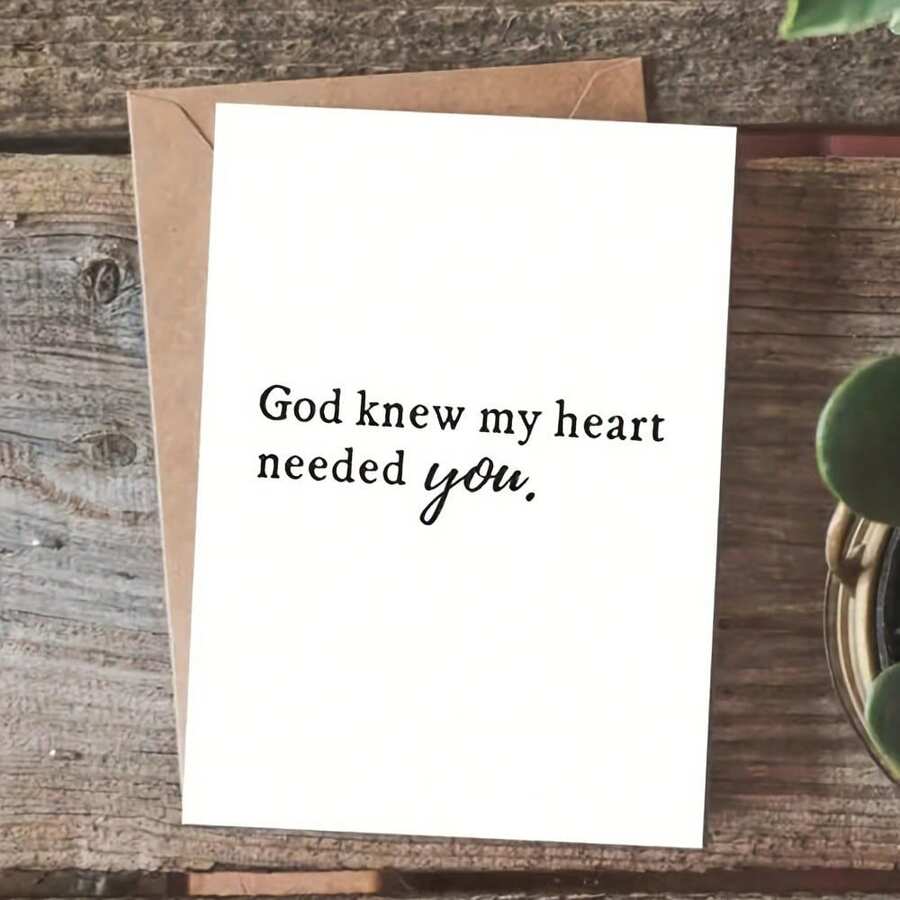 1 Thiệp chúc mừng dành cho bạn trai, đám cưới, vợ, nam giới, kỷ niệm, ngày Valentine, tình yêu - Chúa biết tôi cần gì bên trong - A - Xem 1