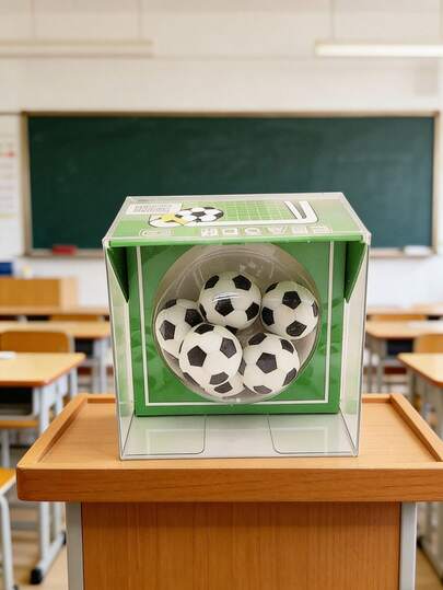 6pcs Football Shaped Erasers - Fun Learning Stationery Gifts Or Prizes