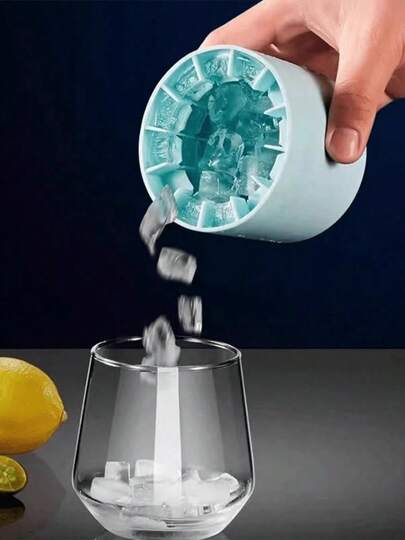 Bộ 2/4/6 khay làm đá viên di động bằng silicon, khuôn làm đá hình trụ 3D, khay làm đá nhiều ngăn dễ lấy đá với cấu trúc xô đơn giản, thích hợp cho gia đình, quán bar, câu lạc bộ và pha chế đồ uống mùa hè ngoài trời, thích hợp cho cocktail và kết hợp với trái cây, dụng cụ nhà bếp, phụ kiện nhà bếp.