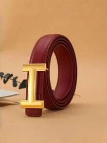 Versatile Women's Casual And Urban Fashion Belt With Alloy Buckle And Letter Decoration, For Summer, School, Autumn, Halloween - Work - View 4