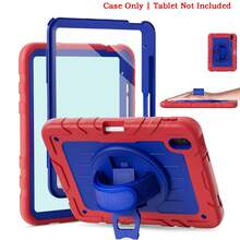 1 Piece, Compatible With IPad Mini (A17) And Mini (6th Generation), Air (5th/4th Generation) 10.9-Inch, (9th/8th Generation)/ 7th Gen 10.2-Inch (2021/2020/2019 Models), (A16) 11th Gen 11-Inch (2025 Model), 9.7-Inch, 6th/5th Gen (2018 And 2017 Models) With 360-Degree Rotating Stand, Shock-Resistant Protective Case - Red + Blue - Red + Blue - View 12