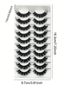 ¡Grueso y aireado! 10 pares de pestañas postizas 3D DH, rizos en D multicapa, naturalmente esponjosas y no pesadas - Ver 5