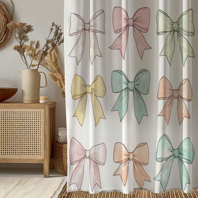 1 chiếc rèm tắm in hình bướm, rèm trang trí nhà cửa chất lượng cao, rèm phòng tắm hiện đại đa năng, rèm tắm dùng được cả bốn mùa kèm 12 móc treo.